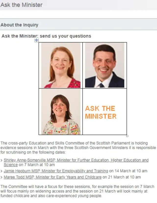 This it the final Ask the Minister session...........this time on childcare