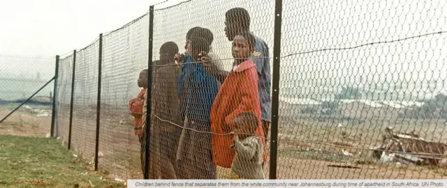 Black children segregated in South Africa during time of Aartehid.