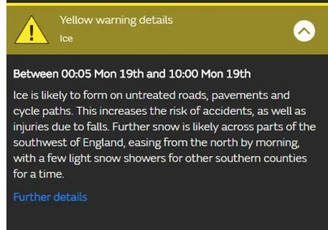 Ice warning