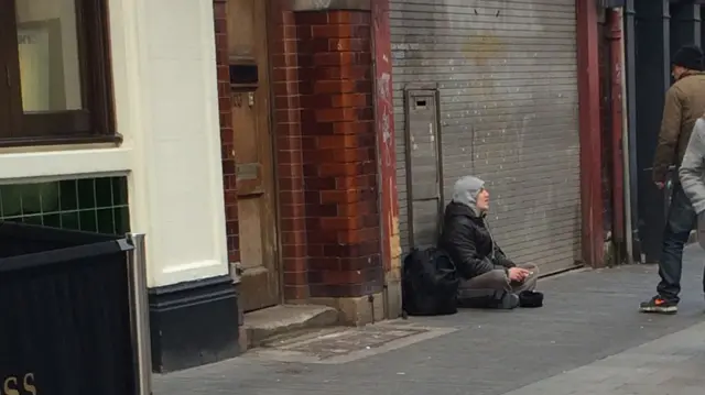 Beggar in Leicester