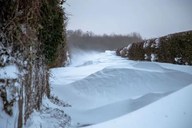 Snow drifts in Wick, Vale of Glamorgan