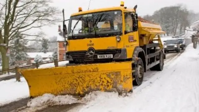 Snow plough in Worcestershire