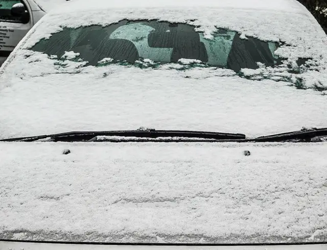 Snow on car