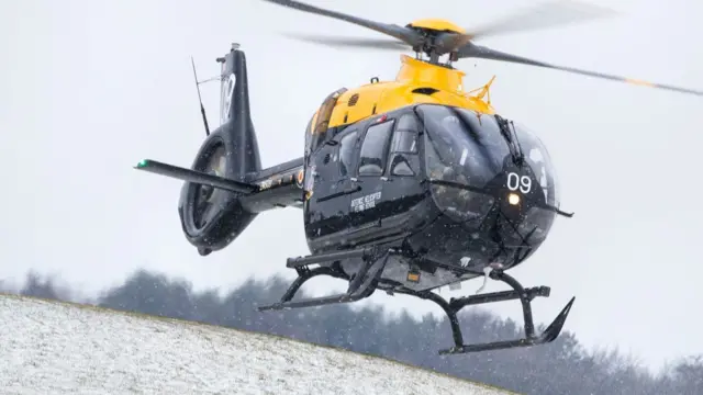 Helicopter in snow