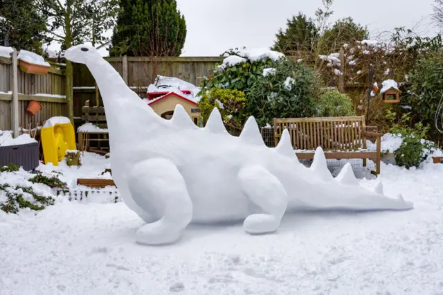 Snow dinosaur