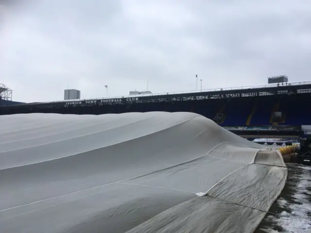 Portman Road in the snow