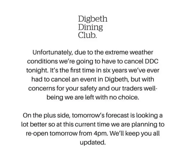 Statement from Digbeth Dining Club