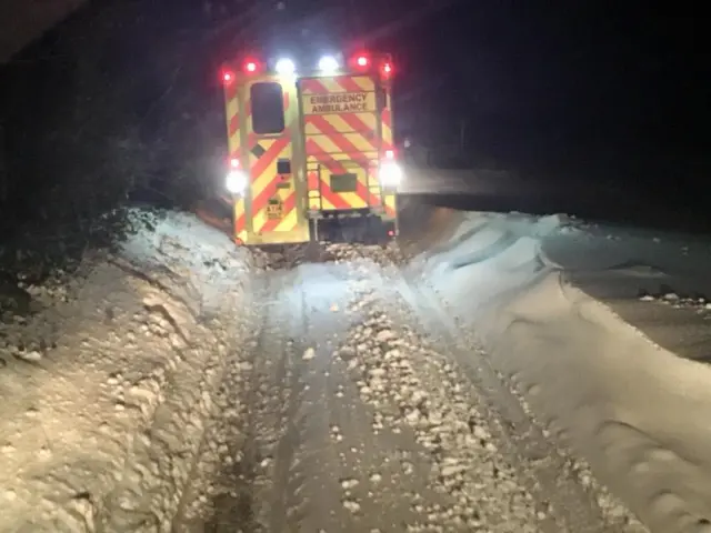 Ambulance in snow