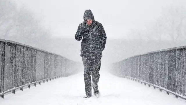 Worker walking to work