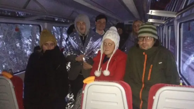 Passengers stuck in a train overnight in England