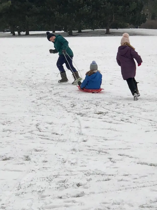 Children playing in snow