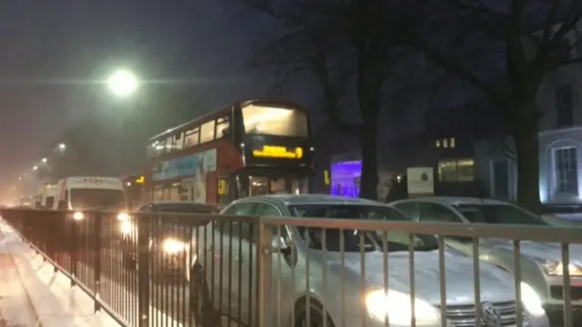 Traffic in snow