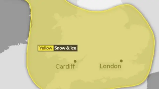 A weather warning map for Wales