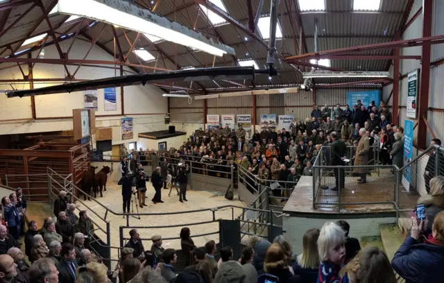 Prince Charles at Louth Livestock Market