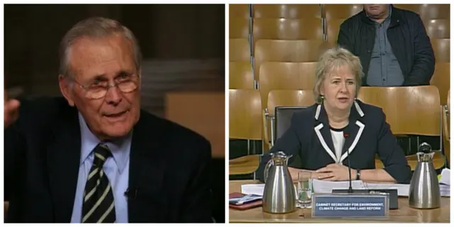 Donald Rumsfeld and Roseanna Cunningham