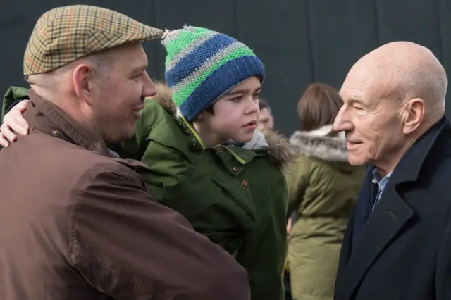 Alfie Dingley with Sir Patrick Stewart