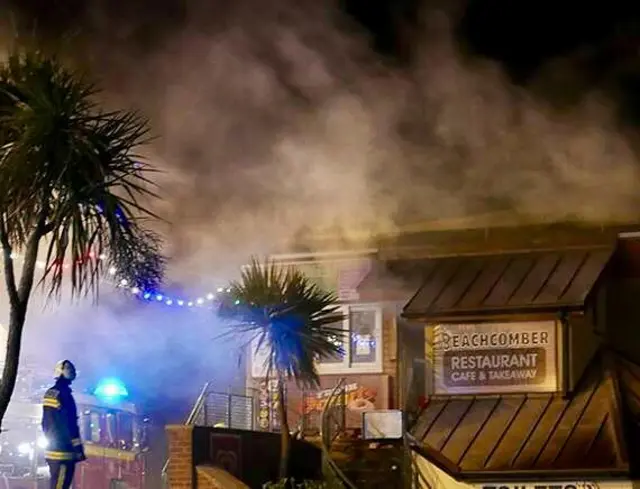 Fire at Beachcomber Cafe