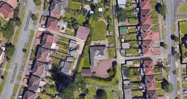 A Google satellite image of the bungalow earmarked for the home