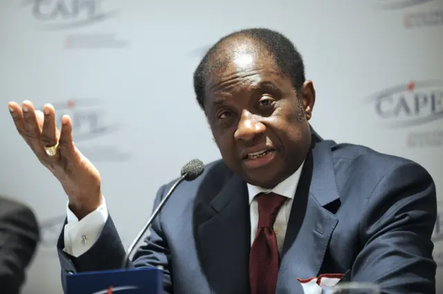 Democratic Republic of Congo's Foreign Affairs Minister Alexis Thambwe Mwamba answers a journalist's question during a press conference on December 23, 2008 in Paris