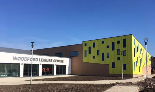 The outside of Woodford Leisure Center.