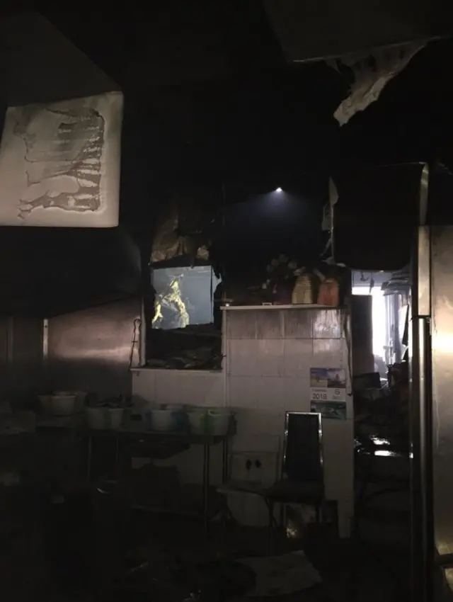 Damage inside takeaway in Lozells