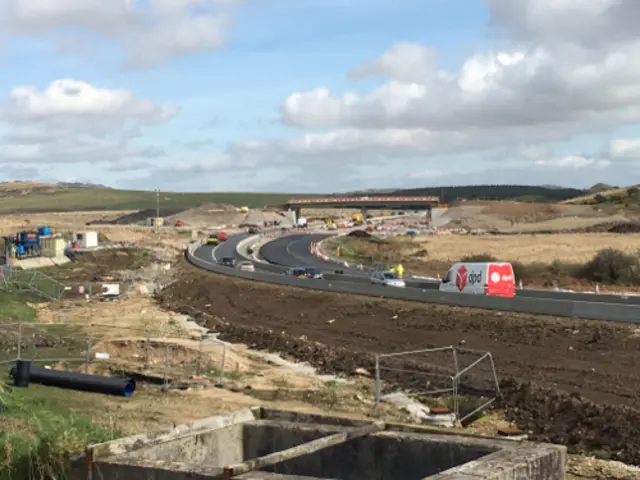 Roadworks at Temple