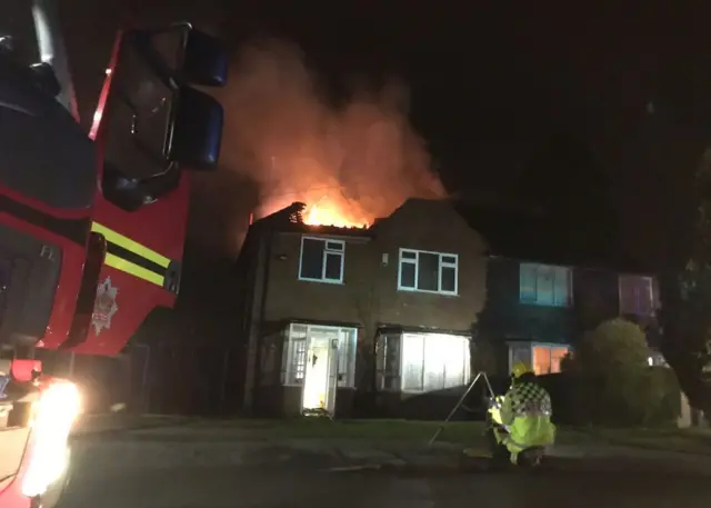 Fire at house