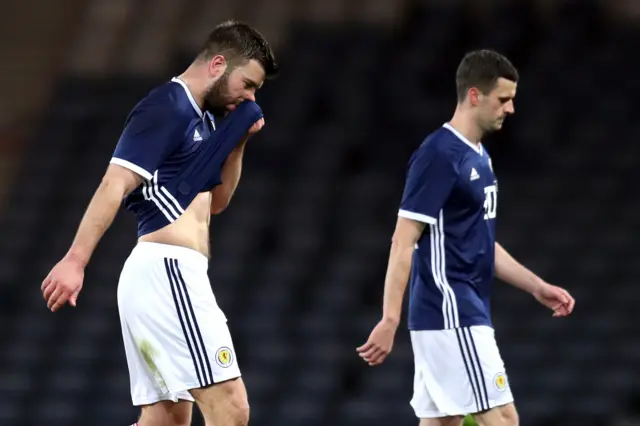 Scotland players at full-time
