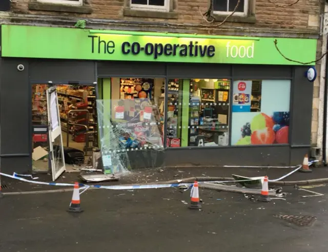 Shop smashed front