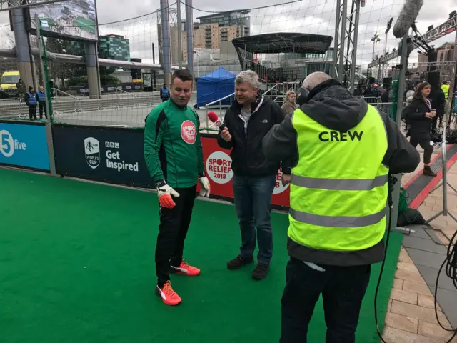 Adrian Chiles and Shay Given