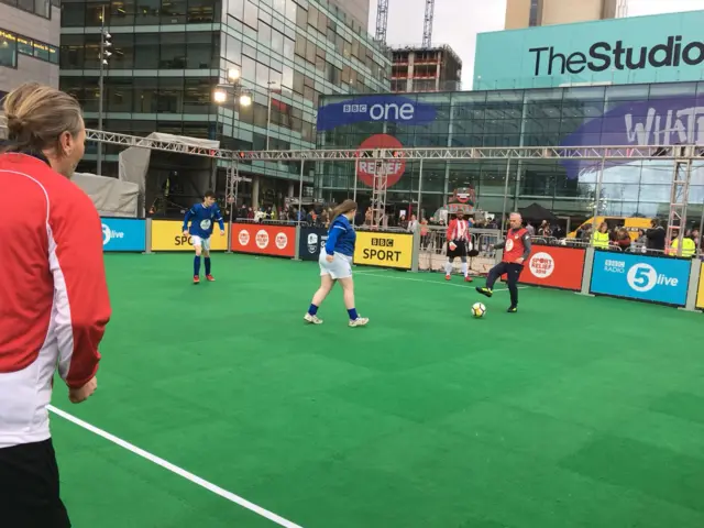 Peter Reid takes to the pitch for the Allstars at Sport Relief