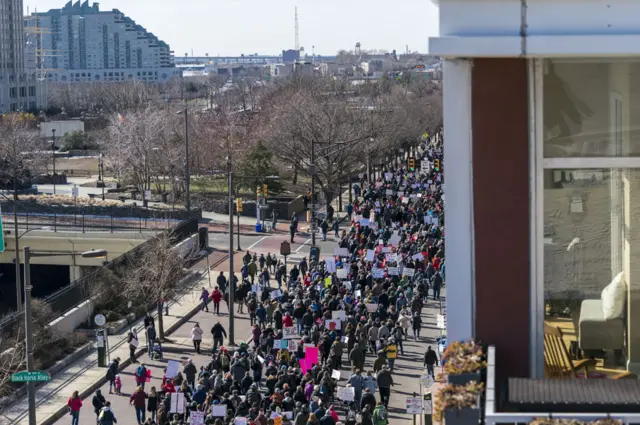 There was a large rally in Philadelphia