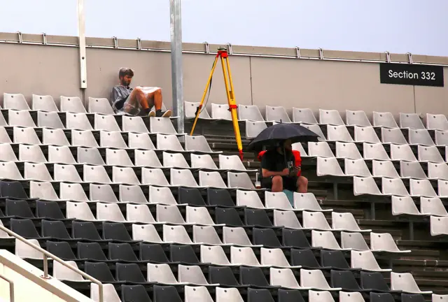 Fans shelter at Eden Park