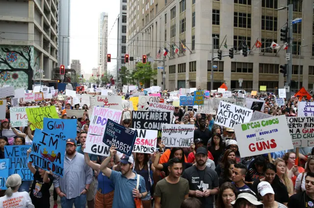 Houston also held a large demonstration