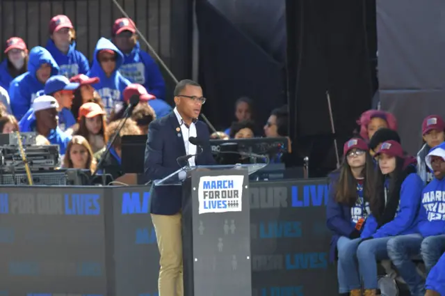 Zion Kelly addresses the crowds