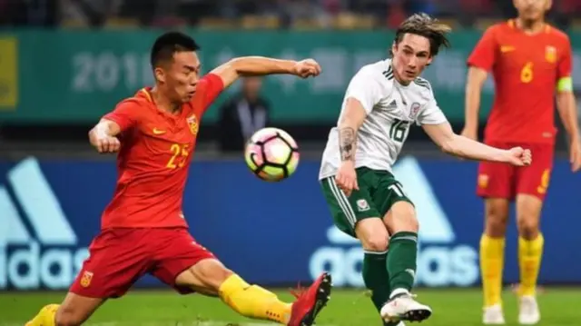 Harry Wilson playing against China