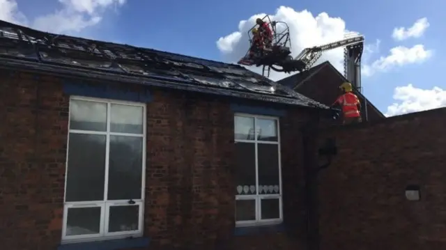 Firefighters are investigating the cause of the blaze