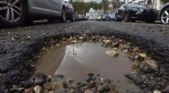 A pothole