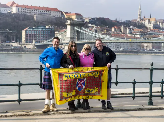 Scotland fans take in the sights of Budapest