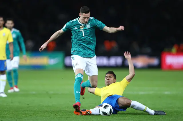 Julian Draxler in action for Germany against Brazil