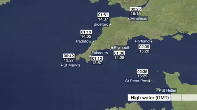 High tides across Devon and Cornwall