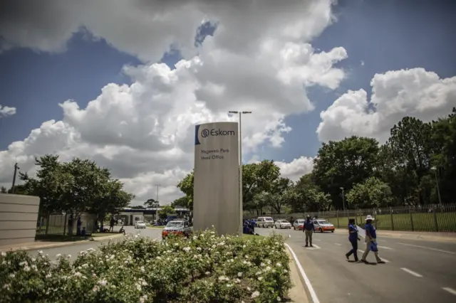 The entrance to South Africa's state-owned energy company Eskom