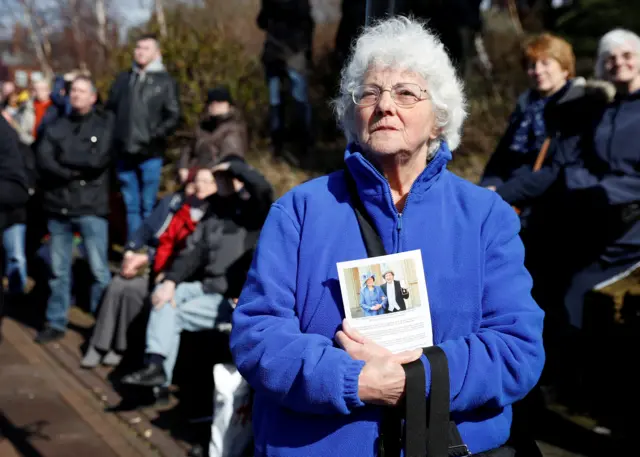 Mourner at Sir Ken Dodd's funeral