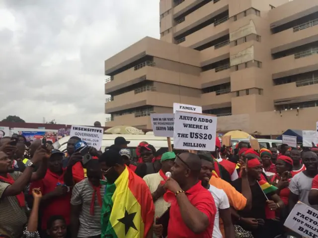 Protesters in Accra, Ghana