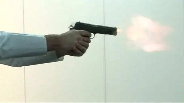 Gun being fired