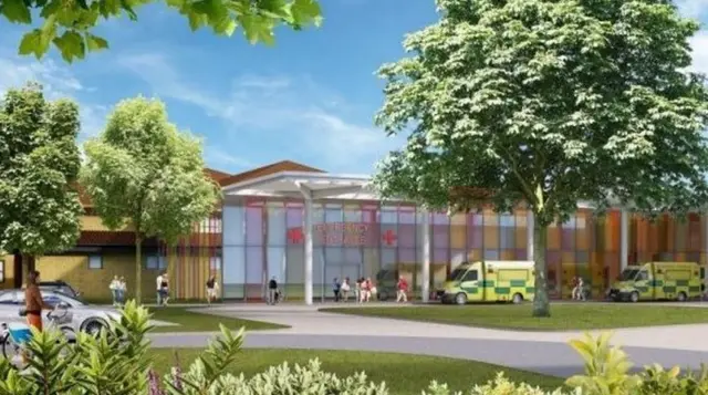 Artists impresson of what the emergency centre at Shrewsbury could look like, if the preferred option goes ahead.