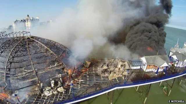 Eastbourne pier alight