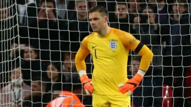 Jack Butland looking disappointed during Italy game