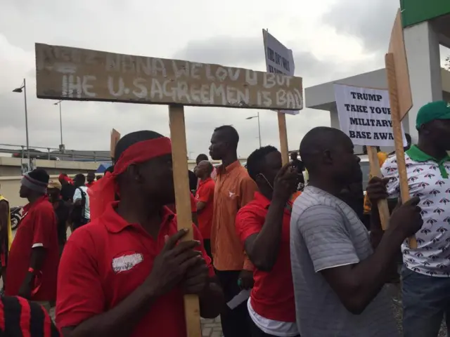 Protesters in Accra, Ghana