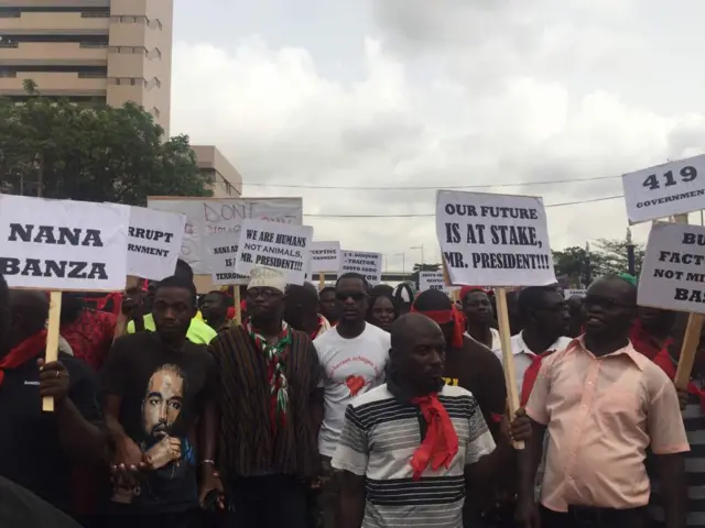 Protesters in Accra, Ghana